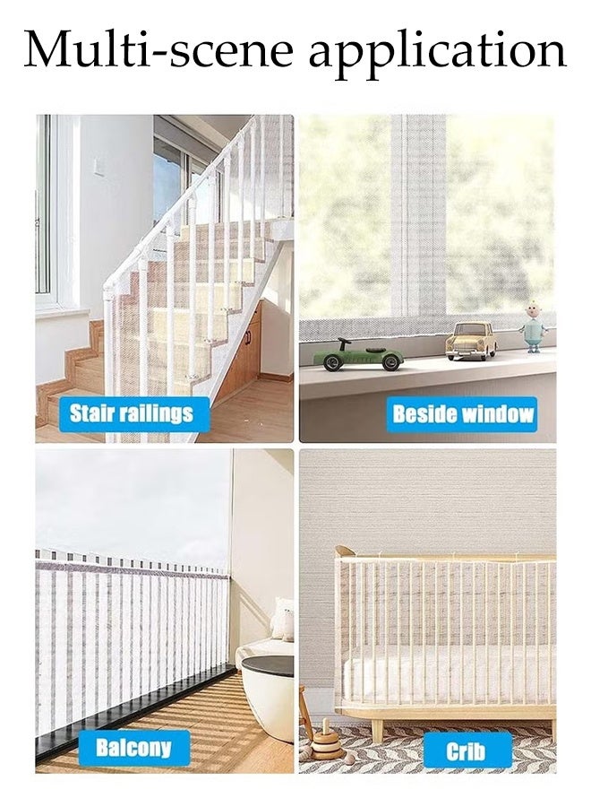 Baby Safety Stair Railing Net,Stair Protection Safe Rail Indoor,Toddlers Safety Netting, Stair Mesh for Children,3m x 78cm - Image 4