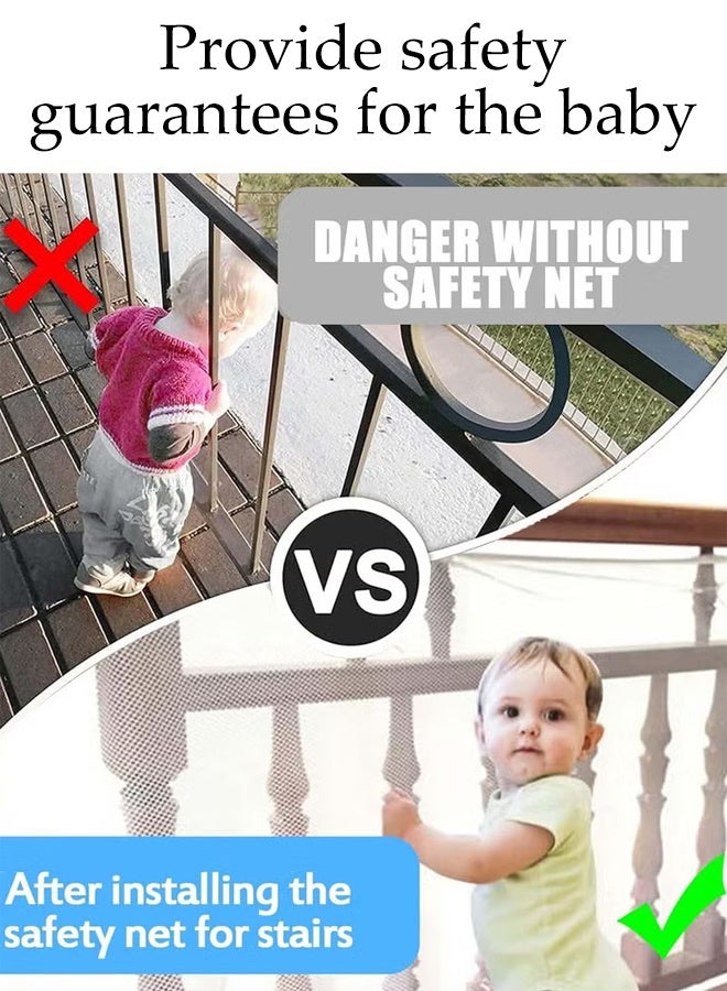 Baby Safety Stair Railing Net,Stair Protection Safe Rail Indoor,Toddlers Safety Netting, Stair Mesh for Children,3m x 78cm - Image 3