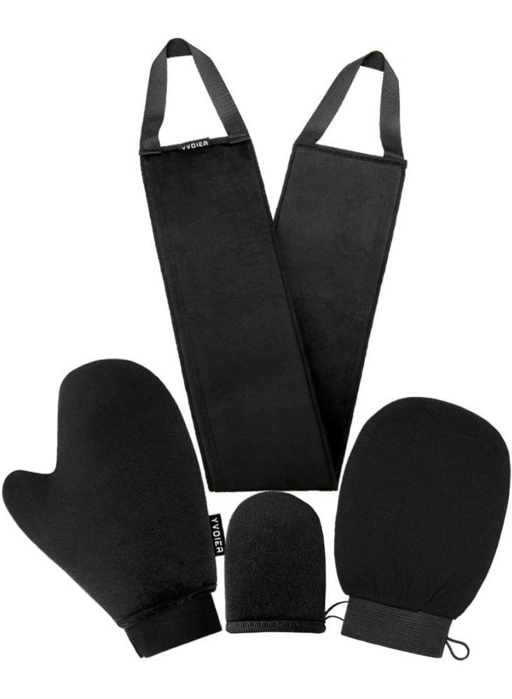 Self Tanning Mitt Applicator Kit 4 in 1 Self Applicator Set with Exfoliating Glove,Tan Mitt Applicator, Tanning Back Lotion Applicators for Your Back,Face Mitt for Tanning Lotion, Spray, Mousse - Image 1