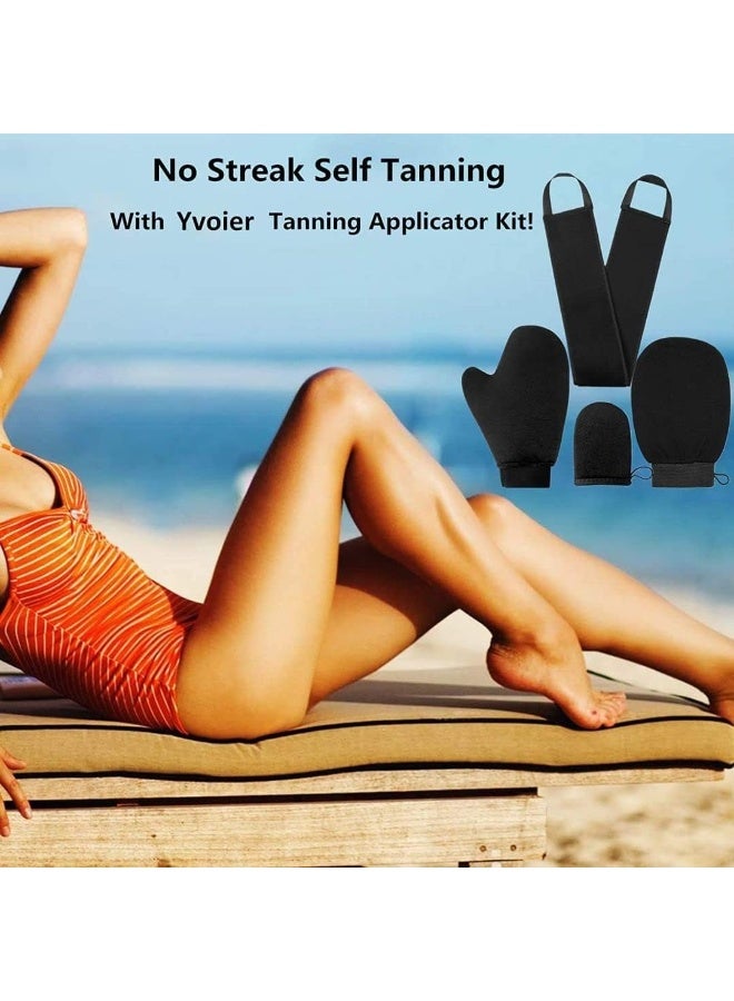 Self Tanning Mitt Applicator Kit 4 in 1 Self Applicator Set with Exfoliating Glove,Tan Mitt Applicator, Tanning Back Lotion Applicators for Your Back,Face Mitt for Tanning Lotion, Spray, Mousse - Image 4