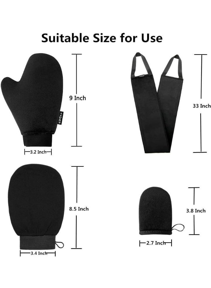 Self Tanning Mitt Applicator Kit 4 in 1 Self Applicator Set with Exfoliating Glove,Tan Mitt Applicator, Tanning Back Lotion Applicators for Your Back,Face Mitt for Tanning Lotion, Spray, Mousse - Image 5