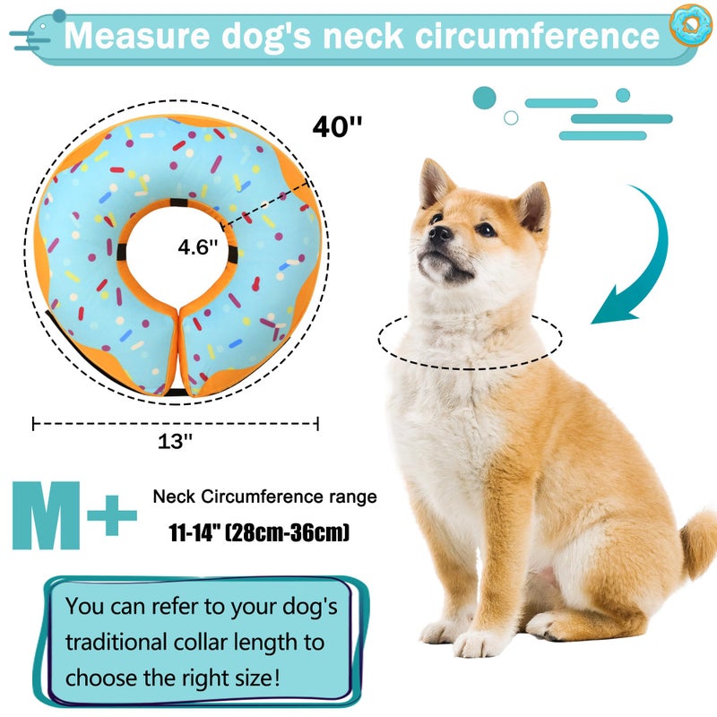 Cneo Recovery Donut Collar for Dogs & Cat,Inflatable Dog Cone Collar Alternative After Surgery,Soft Cone for Large Medium Small Dog,Adjustable Pet Neck Donut(Blue,Medium+) - Image 5