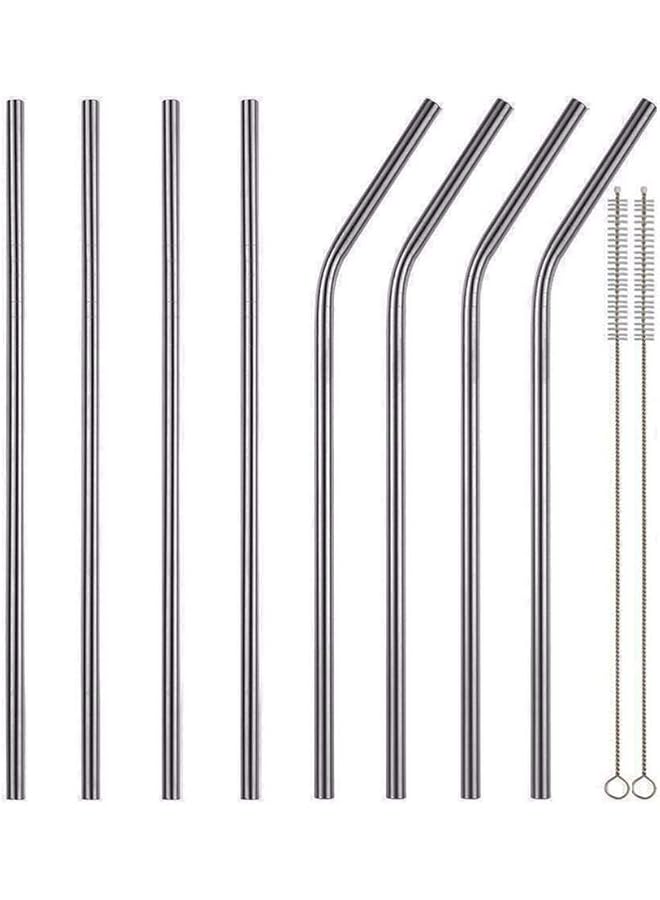 S-TOP Set of 10 Stainless Steel Straws FDA-Approved extra Long 10.5'' Drinking Metal Straws For 30oz Stainless Tumblers Ramblers Fits all RTIC Yeti Ozark Trail Tumblers Cold Beverage - Image 1