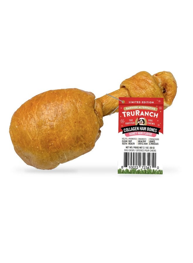 TRURANCH Collagen Drumsticks, Honey Ham, 1 Bag, 3 Count, Holiday Limited Edition, All-Natural Hydrolyzed Collagen, Rawhide Free, Healthy Limited Ingredients, for Small, Medium and Large Dogs - Image 2