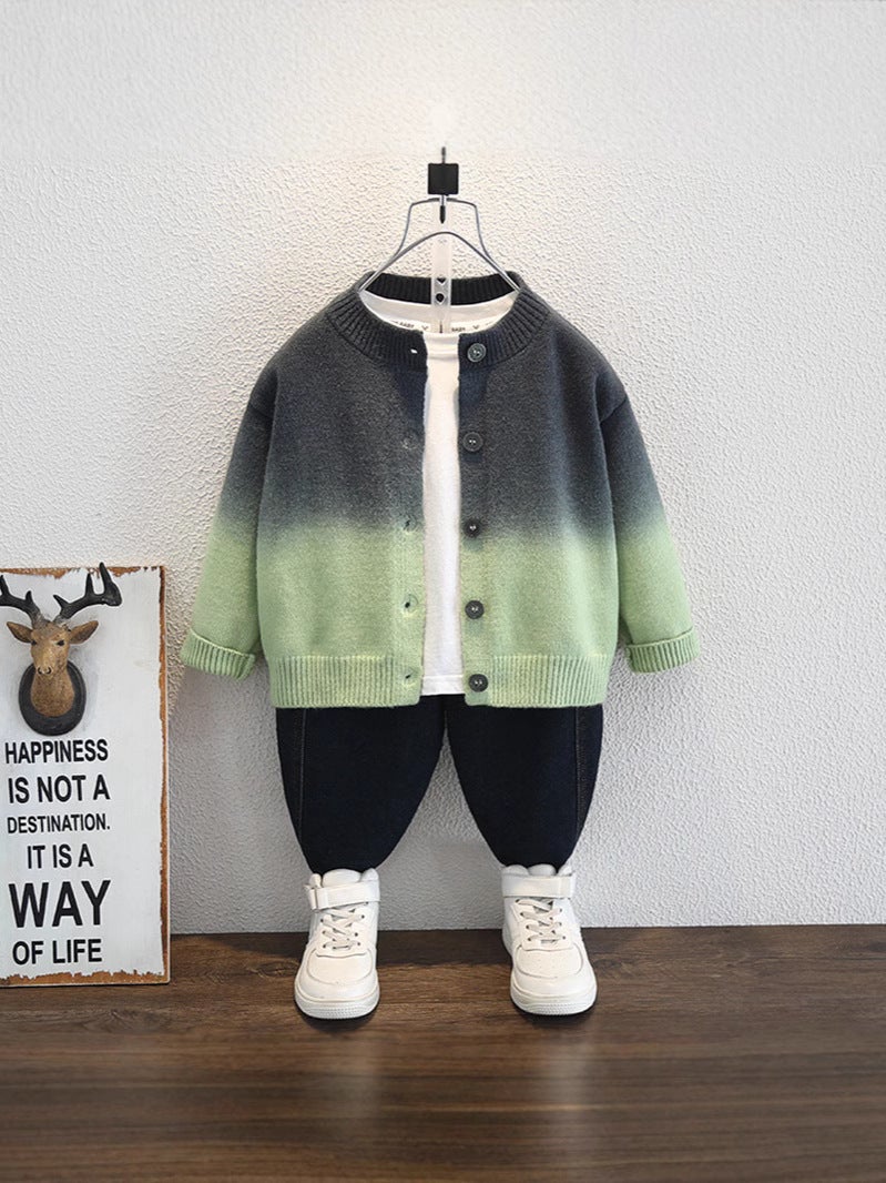 Boys' Spring Sweater Cardigan Coat Children'S Knitted Cardigan Baby Jacket Fashionable Tide - Image 4