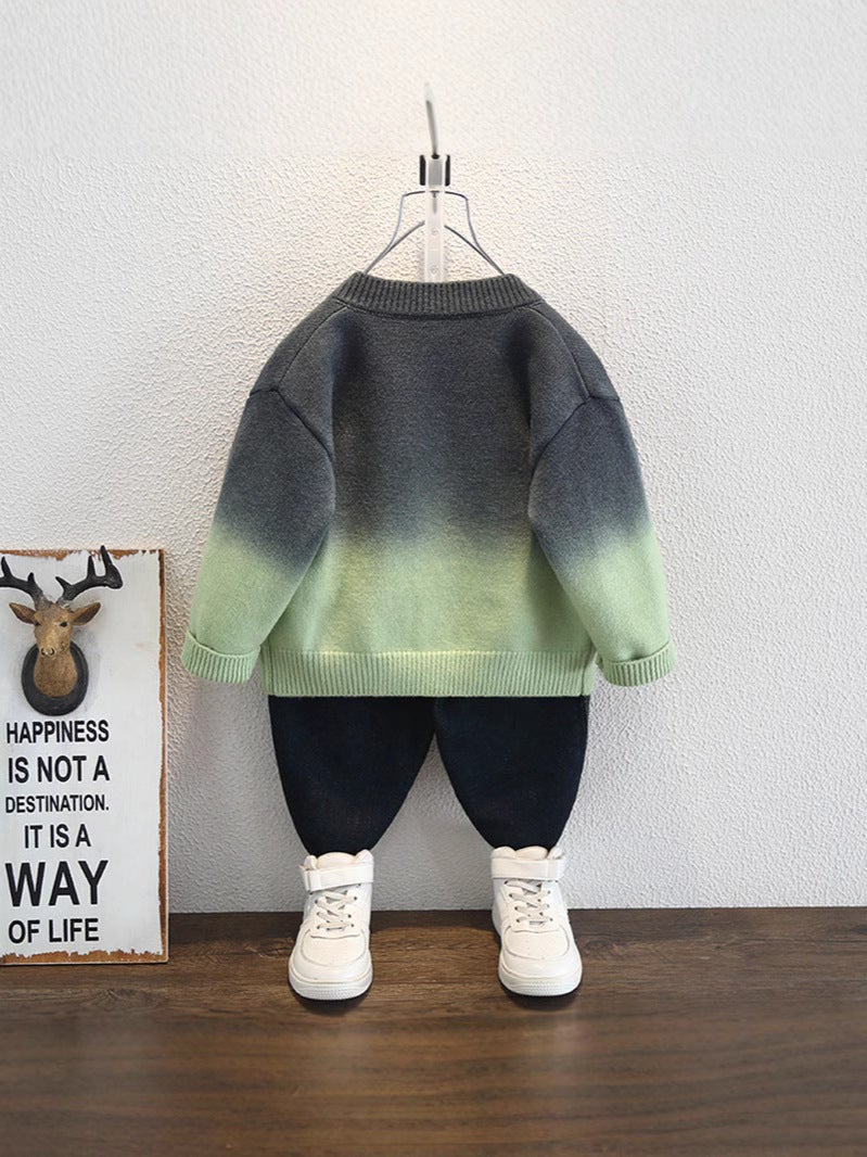 Boys' Spring Sweater Cardigan Coat Children'S Knitted Cardigan Baby Jacket Fashionable Tide - Image 5