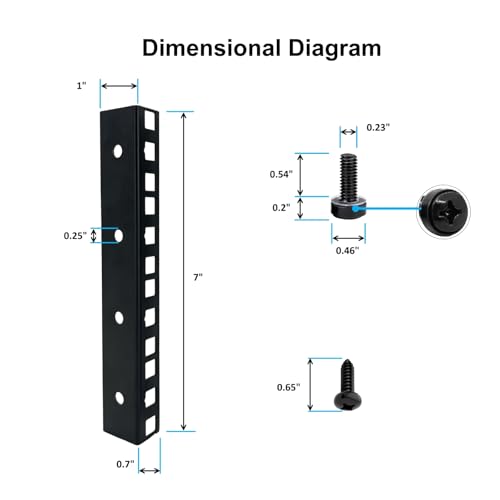 FMUSER 4U Rack Rails with M6 Rack Mount Screws and Cage Nuts Set for DIY Server and Network Switch Racks - Image 3
