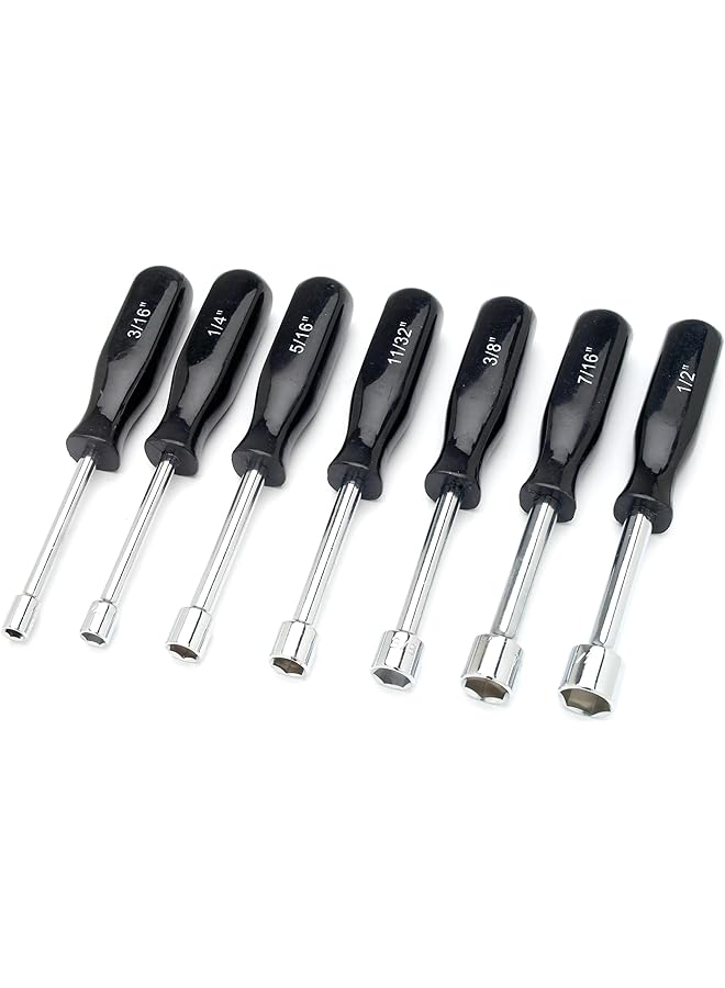 Performance Tool 1910 7 Piece Sae Nut Driver Set Black