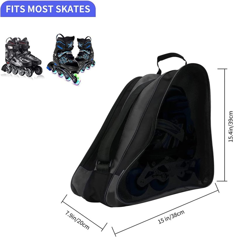 woobles Roller Skate Bag, Breathable Ice Skate Bag with Adjustable Shoulder Strap Oxford Cloth Skating Shoes Storage Bag Triangular Roller Skate Bag for Women Men Kid Adults - Image 2