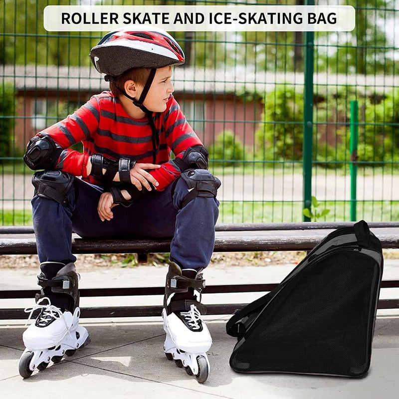 woobles Roller Skate Bag, Breathable Ice Skate Bag with Adjustable Shoulder Strap Oxford Cloth Skating Shoes Storage Bag Triangular Roller Skate Bag for Women Men Kid Adults - Image 5