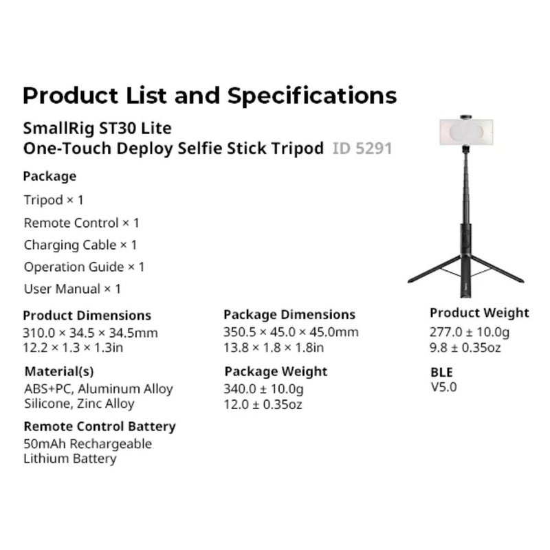 سمول ريج إلكترونيات SmallRig SmallRig ST30 Lite 5291 - Image 2