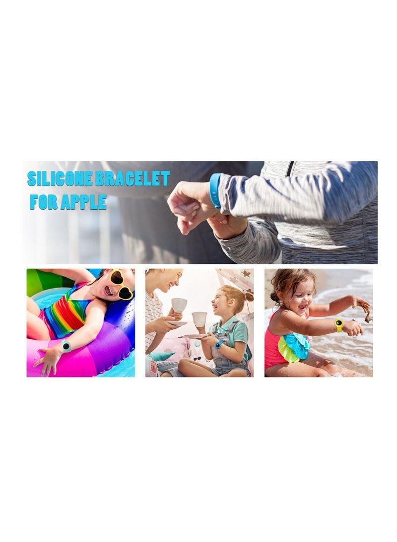 Y&D 5Pcs Kids Wristband for AirTag Waterproof Silicone Bracelet Toddler Elder Adjustable Watch Band Anti Lost Case Holder Hiding - Image 4