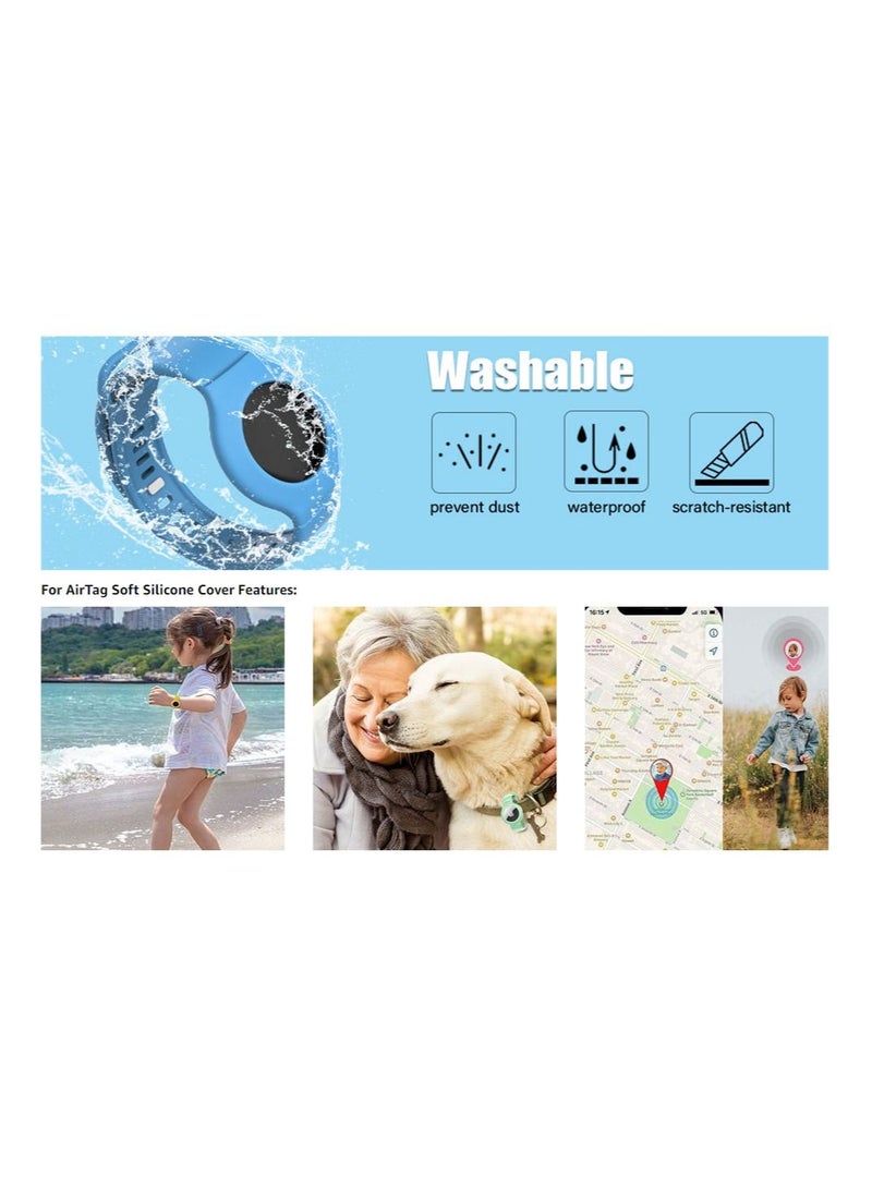 Y&D 5Pcs Kids Wristband for AirTag Waterproof Silicone Bracelet Toddler Elder Adjustable Watch Band Anti Lost Case Holder Hiding - Image 3