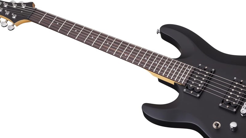 Schecter 433 C-6 Deluxe Left Handed Solid-Body Electric Guitar, Satin Black - Image 3
