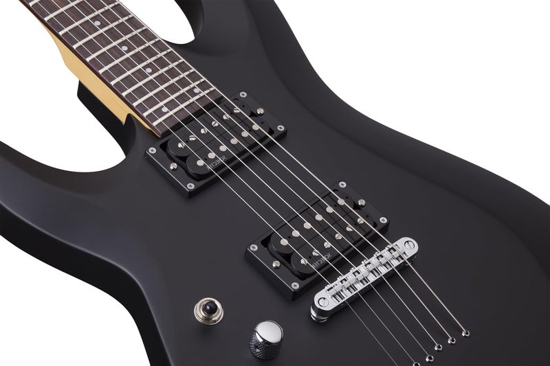 Schecter 433 C-6 Deluxe Left Handed Solid-Body Electric Guitar, Satin Black - Image 2