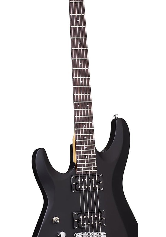 Schecter 433 C-6 Deluxe Left Handed Solid-Body Electric Guitar, Satin Black - Image 1