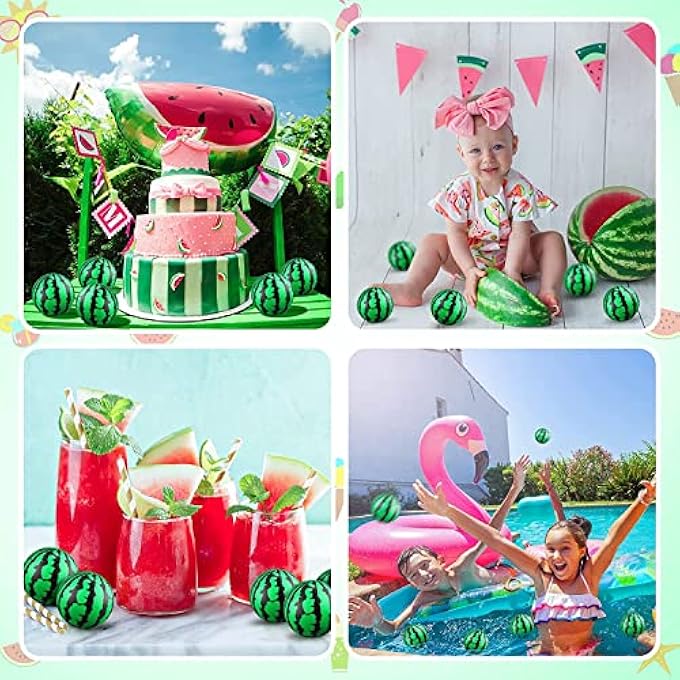 YHRY 12 Pcs Watermelon Stress Balls, Bouncy Balls, 2.5 Inch Mini Foam Balls, Feel Calm and Relax, for Children Adults Stress Relief, Party Supplies, School Carnival Reward, Ball Games - Image 3