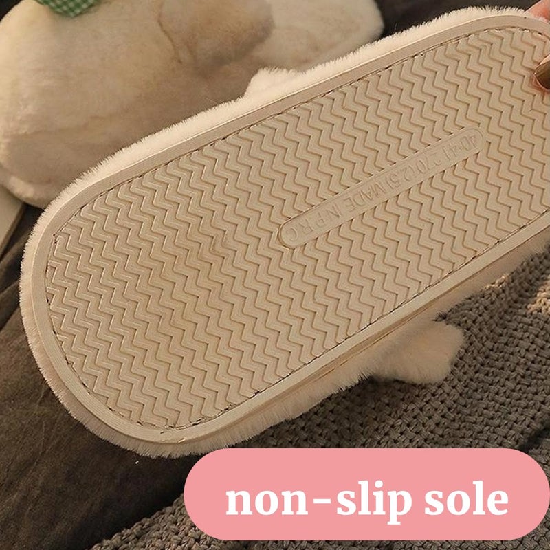 VTTDB Duck Slippers Women Fuzzy Animal Plush Winter Indoor House Slides Warm Fluffy Slipper(5.5-6.5,White,Female,adult,Adult,Medium,Women,Numeric Range,5.5,China,6.5) - Image 5