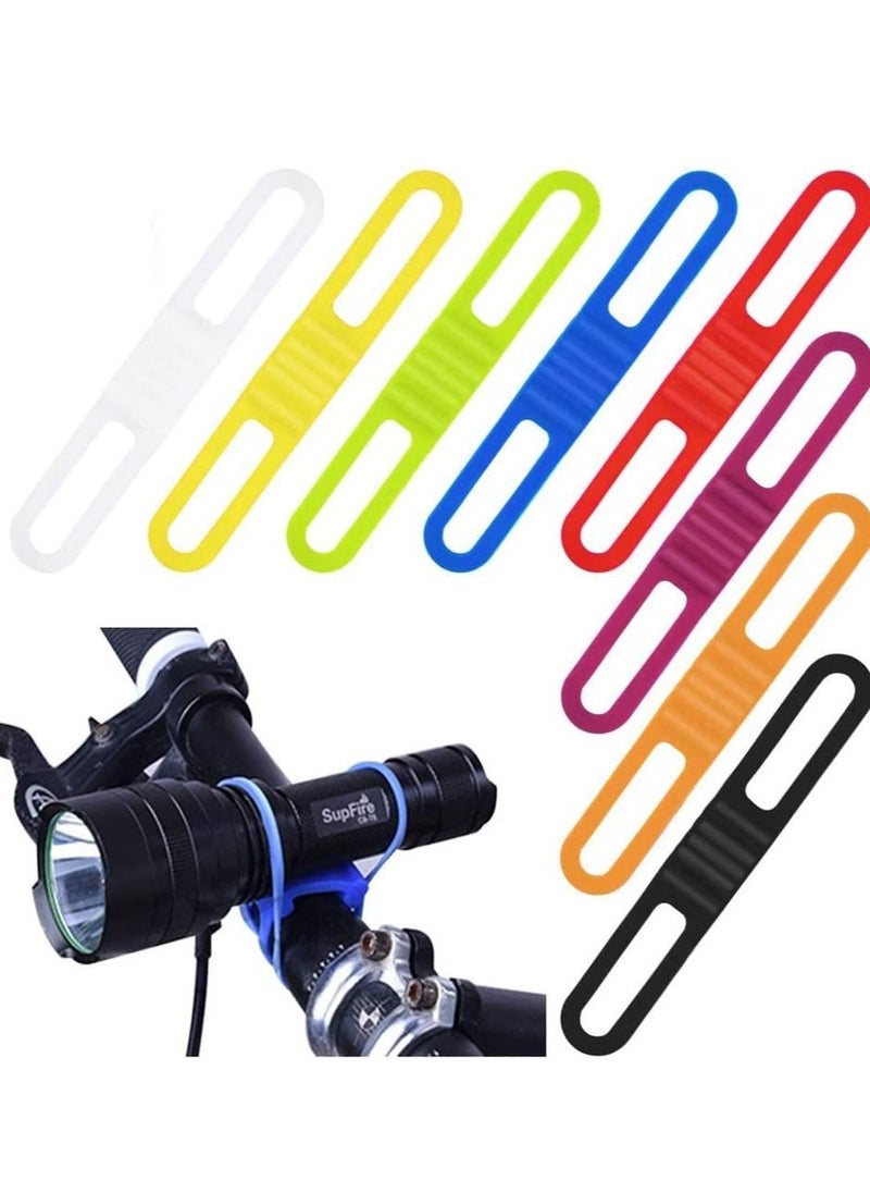 Y&D - 16PCS MTB Bicycle Silicone Band Bike Flashlight Holder strap, Universal Flash Light Phone, Led Rubber Elastic Strips Handle Lock blocks, Bandage Clip Belt Ribbon Mount - Image 1