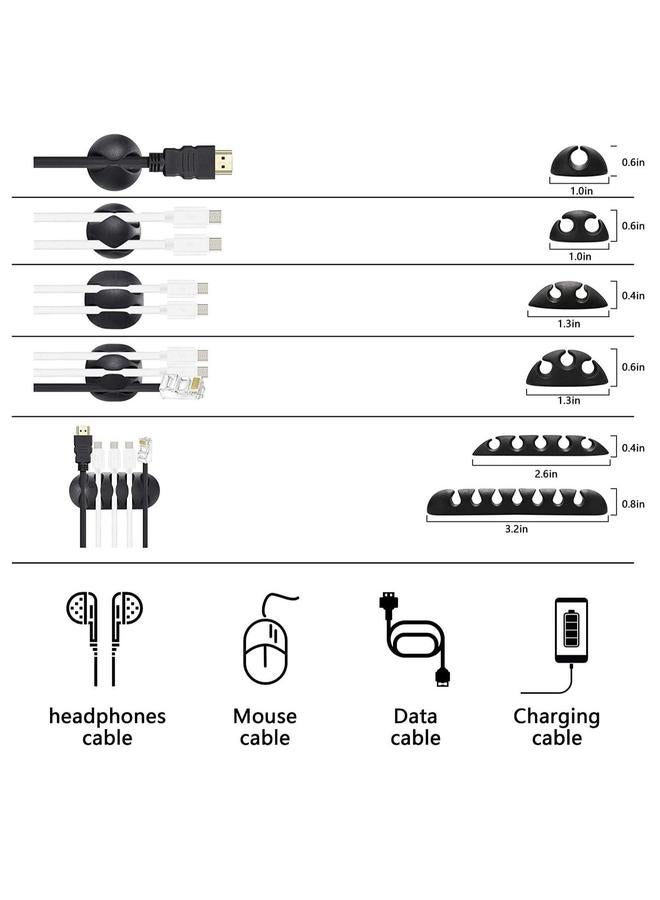 HOMESTAR 204 Pcs Management Organizer Kit - All-in-One Cable Management, Desk Organizer & Home Storage Set - Includes Cable Clips, Cable Ties, Cord Organizers & Adhesive Hooks - for TV Office Car Desk Home Organization - Image 4