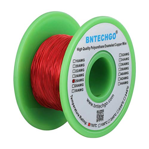 BNTECHGO 26 AWG Magnet Wire - Enameled Copper Wire - Enameled Magnet Winding Wire - 4 oz - 0.0157" Diameter 1 Spool Coil Red Temperature Rating 155℃ Widely Used for Transformers Inductors - Image 2