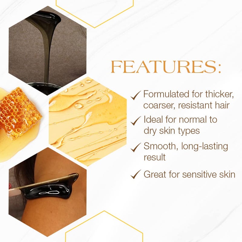 GiGi Dark Honee Soft Wax for Hair Removal, Removes Thick to Coarse Hair, Ideal for Normal to Dry Skin, Face & Body Wax for Men & Women, 14 oz - Image 3