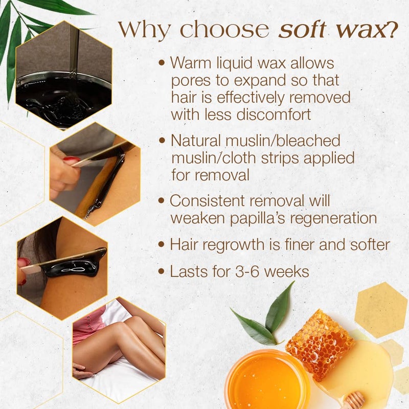 GiGi Dark Honee Soft Wax for Hair Removal, Removes Thick to Coarse Hair, Ideal for Normal to Dry Skin, Face & Body Wax for Men & Women, 14 oz - Image 4