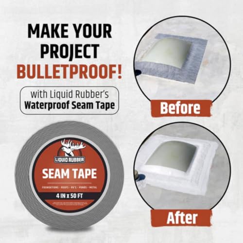 Liquid Rubber Peel and Stick Seam Tape - Fix Leaks, Repair and Restore Roof Joints and Tears, Bonds to EPDM, Metal, Tiles, Shingles, Wood, and Fiberglass Easy to Use, 2 Inch x 50 Foot Roll - Image 2