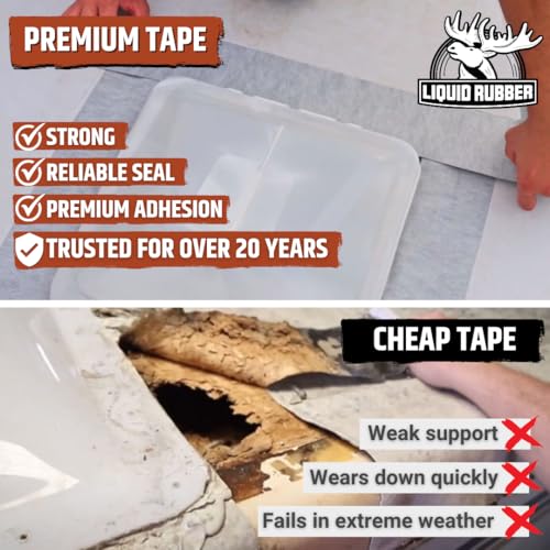 Liquid Rubber Peel and Stick Seam Tape - Fix Leaks, Repair and Restore Roof Joints and Tears, Bonds to EPDM, Metal, Tiles, Shingles, Wood, and Fiberglass Easy to Use, 2 Inch x 50 Foot Roll - Image 3