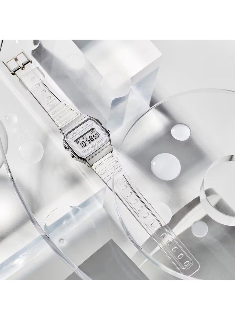كاسيو ساعة رقمية للجنسين بسوار من الراتنج باللون الأبيض -F-91WS-7DF - Image 2