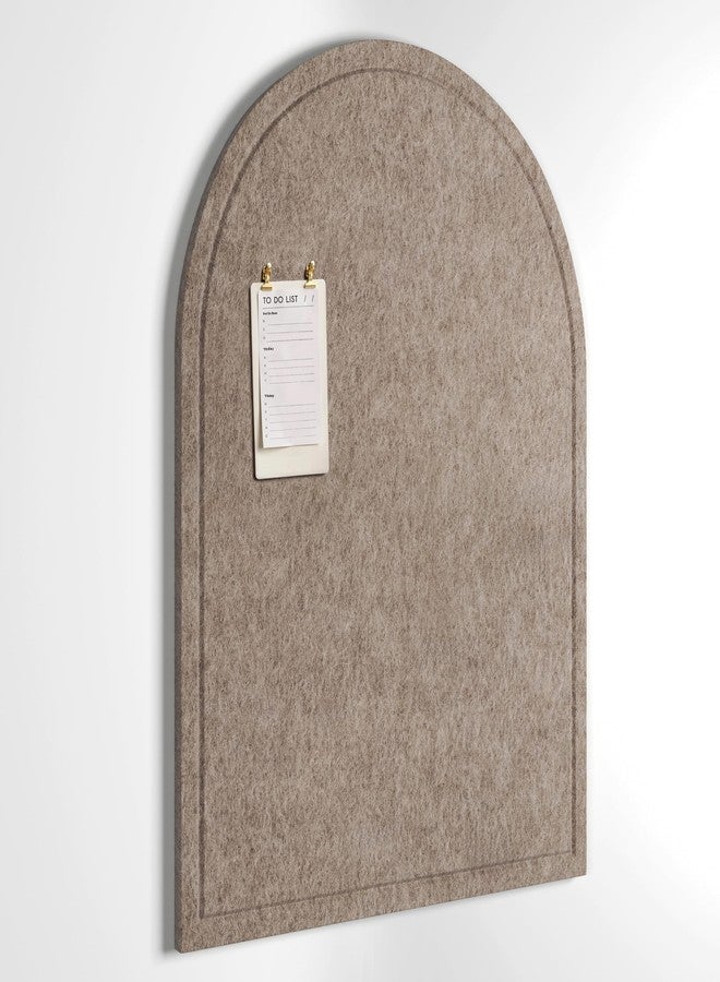 Orelle Arch Felt Bulletin Board | Foldable Peel and Stick Felt Board for Wall | Alternative Cork Board for Office, Vision Board, Kids Art Display | Arched Wall Decor | 23 x 31”| Mocha - Image 1