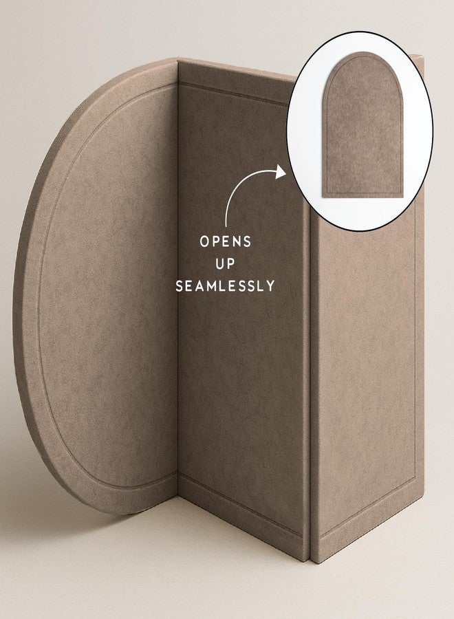 Orelle Arch Felt Bulletin Board | Foldable Peel and Stick Felt Board for Wall | Alternative Cork Board for Office, Vision Board, Kids Art Display | Arched Wall Decor | 23 x 31”| Mocha - Image 5