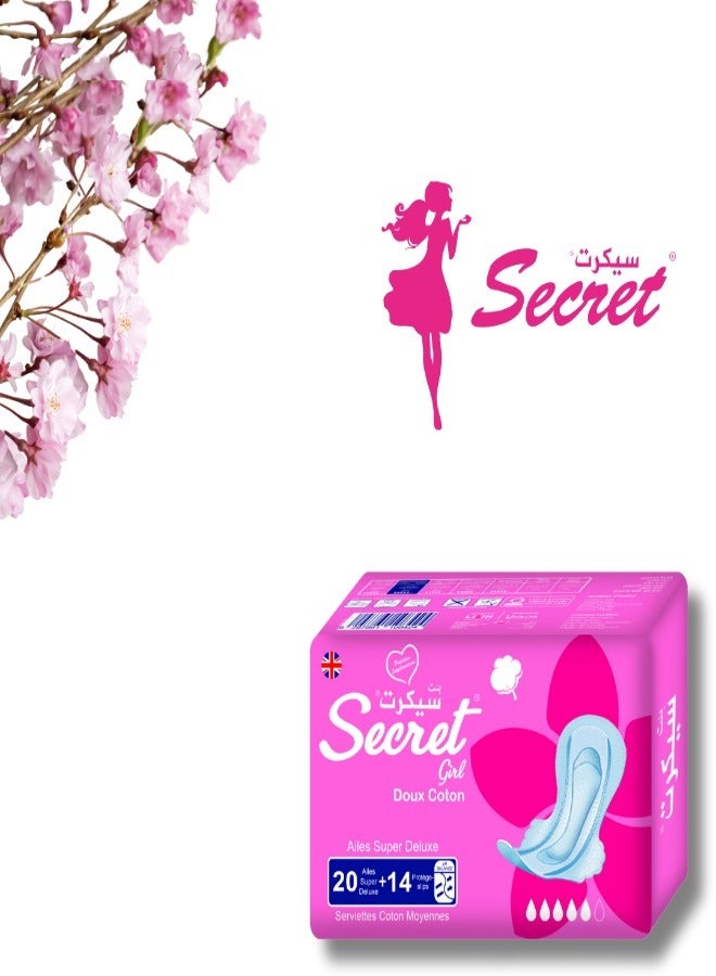 Secret Plus Sanitary Napkins with 20 + 14 Pantyliners Per Pack x 3 Packs - Pink: Ultimate Comfort and Protection - Image 3