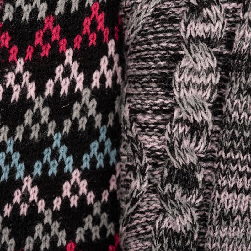 MUK LUKS Women's Shortie Cabin Sock (2 Pair Pack), Black, L/XL - Image 2