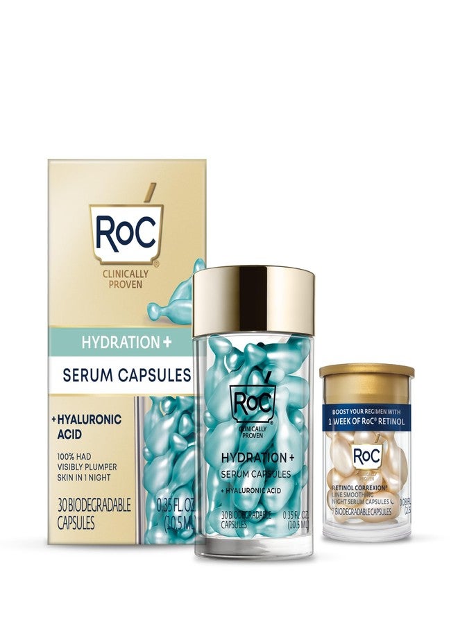 RoC Multi Correxion Hyaluronic Acid Night Serum Capsules (30 CT) for intense hydration + RoC Retinol Capsules (7 CT), Skin Care Routine, Anti-Aging Skin Care Wrinkle Treatment for Women and Men - Image 1