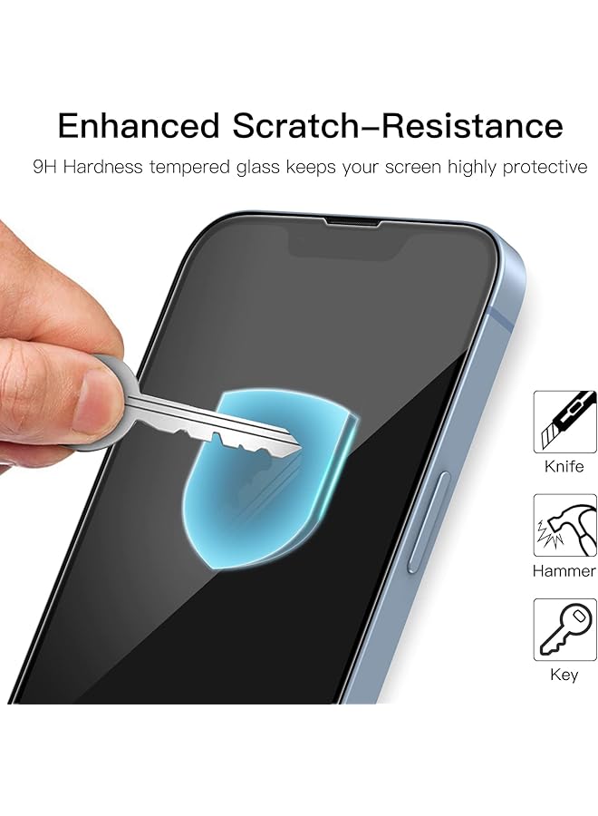 جي تيك واقي شاشة بتغطية كاملة لهاتف آيفون 16E 2025 آيفون 14 مقاس 6.1 بوصة بحافة سوداء من الزجاج المقوى مع أداة تثبيت سهلة، عبوة من 3 قطع شفافة عالية الدقة - Image 5