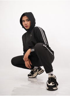 Abitos Women’s Black Long Sleeve Sportswear Jacket – Athletic Fit Training Jacket with Hoodie  - Image 1