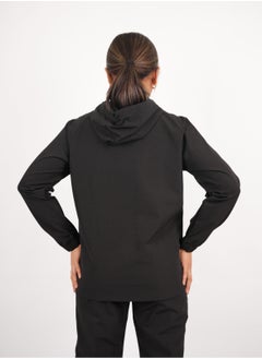 Abitos Women’s Black Long Sleeve Sportswear Jacket – Athletic Fit Training Jacket with Hoodie  - Image 4