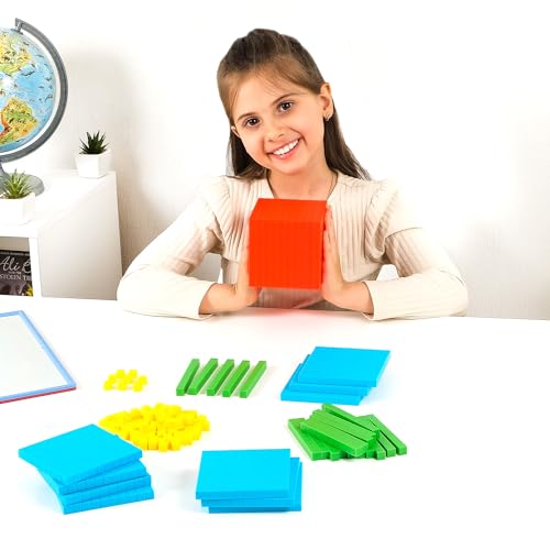 Simply magic 131 PCS Base Ten Blocks for Math - Place Value Blocks, Base 10 Math Manipulatives K-3, Math Counters, Number Blocks, Math Cubes for Kids, Counting Blocks - Kindergarten 1st 2nd 3rd Grade - Image 5