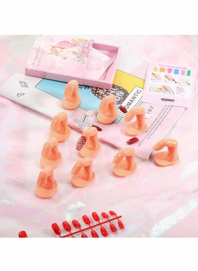 Practice Fingers Decoration, Practice Manicure Fingers Training Fingers with False Nails Training Fingers for Acrylic Gel Nail Art Hand Nail Art Training Display Decoration, 20 Pcs - Image 5