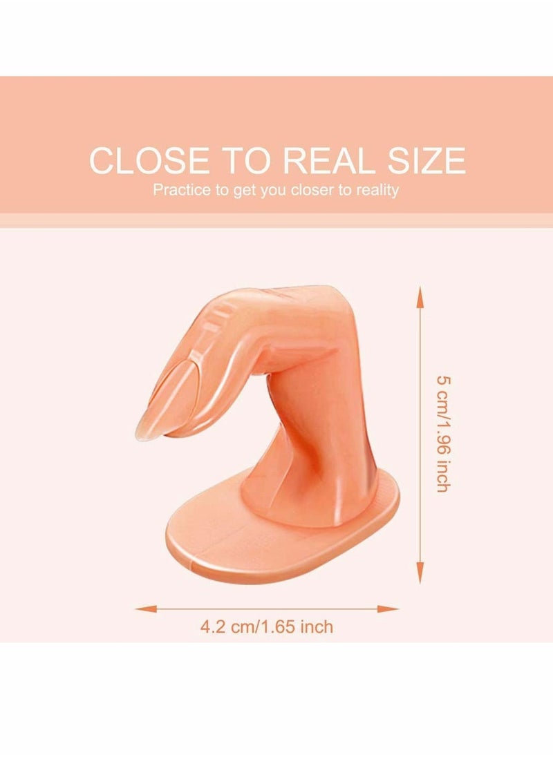 Practice Fingers Decoration, Practice Manicure Fingers Training Fingers with False Nails Training Fingers for Acrylic Gel Nail Art Hand Nail Art Training Display Decoration, 20 Pcs - Image 2