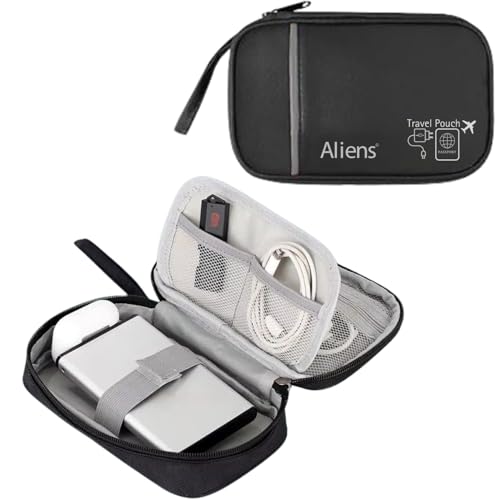 Aliens Travel Gadget Tech Portable Mini Organizer Case Cover Pouch with Mesh Pockets for Storing Hard Drive Disk, SSD, HDD, Pendrive, Earphone, Cables, Charger, Power Bank, Laptop & PC Accessories - Image 1