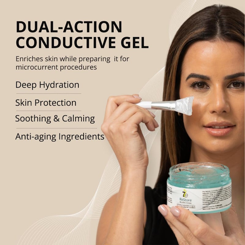 myolift 7E Wellness ReStore Conductive Microcurrent Gel with Bio-Active Complex - 4oz - Facial Skin Care with Green Tea Extract, Hyaluronic Acid & Collagen Peptides - Anti-Aging & Skin Tightening - Image 2