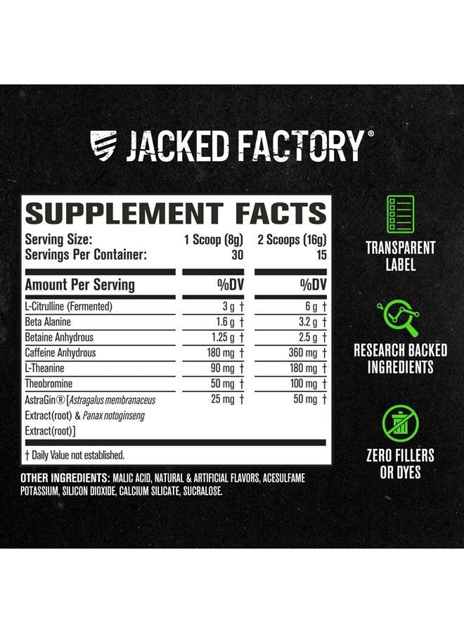 Jacked Factory NITROSURGE Pre Workout Supplement - Endless Energy, Instant Strength Gains, Clear Focus, Intense Pumps - NO Booster & Powerful Preworkout Energy Powder - 30 Servings, Arctic White - Image 5