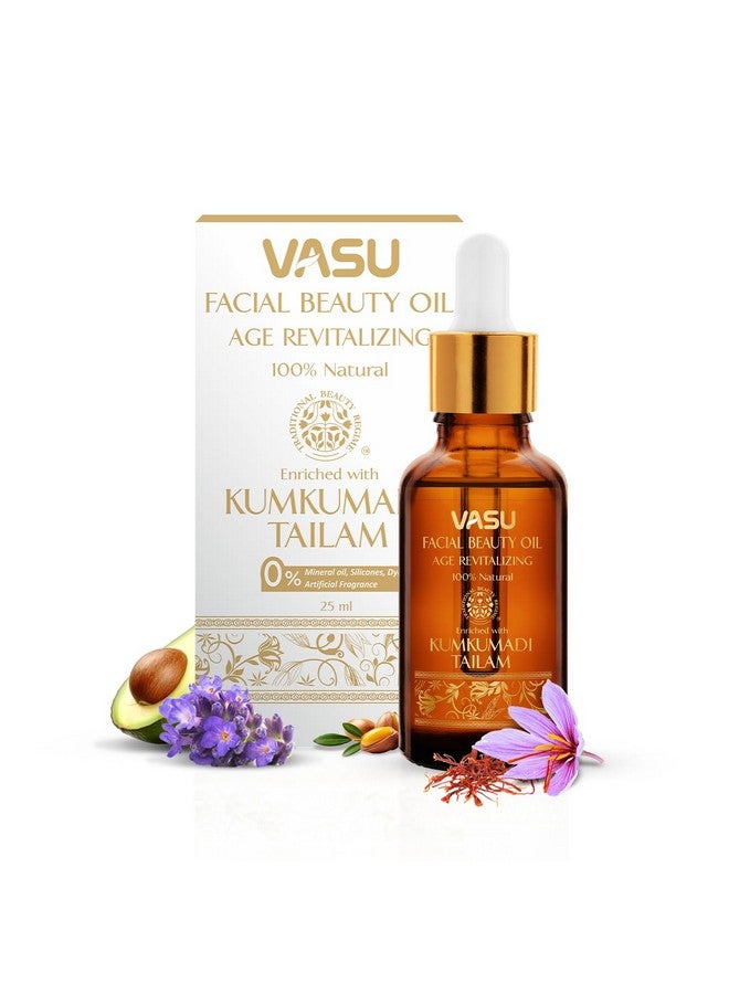 Vasu Facial Beauty Oil Enriched With Kumkumadi Tailam - 100% Natural Face Oil, Gives Natural Glow To Your Face, A Unique Blend Of 5 Precious Oils With Potent Herbs - 25 Ml - Image 1