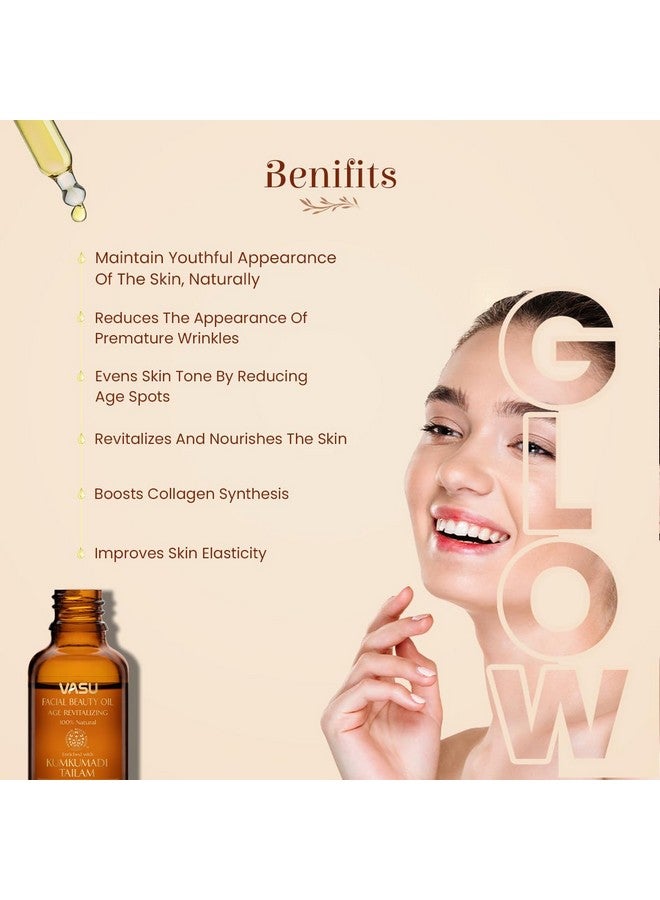 Vasu Facial Beauty Oil Enriched With Kumkumadi Tailam - 100% Natural Face Oil, Gives Natural Glow To Your Face, A Unique Blend Of 5 Precious Oils With Potent Herbs - 25 Ml - Image 3