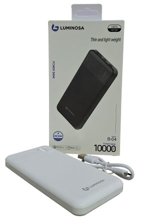 Power Bank 10000 mAh , uses lithium polymer quick charger battery 22.5 W - white  , which is safe, and does not explode with USB-C cable. It can be carried on the plane. - pzsku/Z151DD37B14864418251AZ/45/_/1726058839/60251500-de48-4b3b-a845-ec40e85582e8
