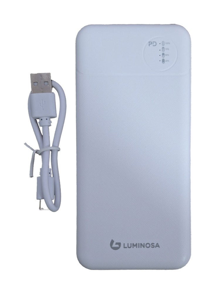 Power Bank 10000 mAh , uses lithium polymer quick charger battery 22.5 W - white  , which is safe, and does not explode with USB-C cable. It can be carried on the plane.