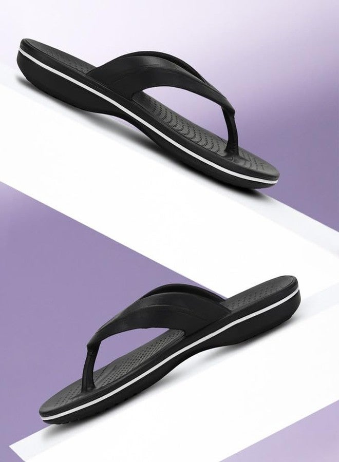 PARAGON EVK1129G Men Stylish Lightweight Water Resistant Flipflops | Comfortable Soles | Casual & Trendy Slippers | Indoor & Outdoor, Black-White, 10 UK (Narrow) - Image 3
