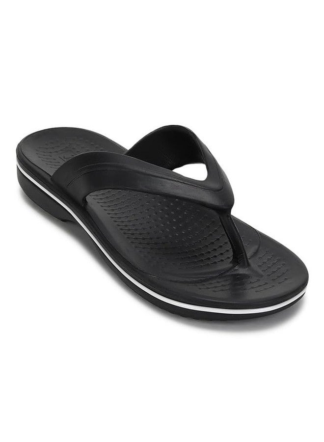 PARAGON EVK1129G Men Stylish Lightweight Water Resistant Flipflops | Comfortable Soles | Casual & Trendy Slippers | Indoor & Outdoor, Black-White, 10 UK (Narrow) - Image 1